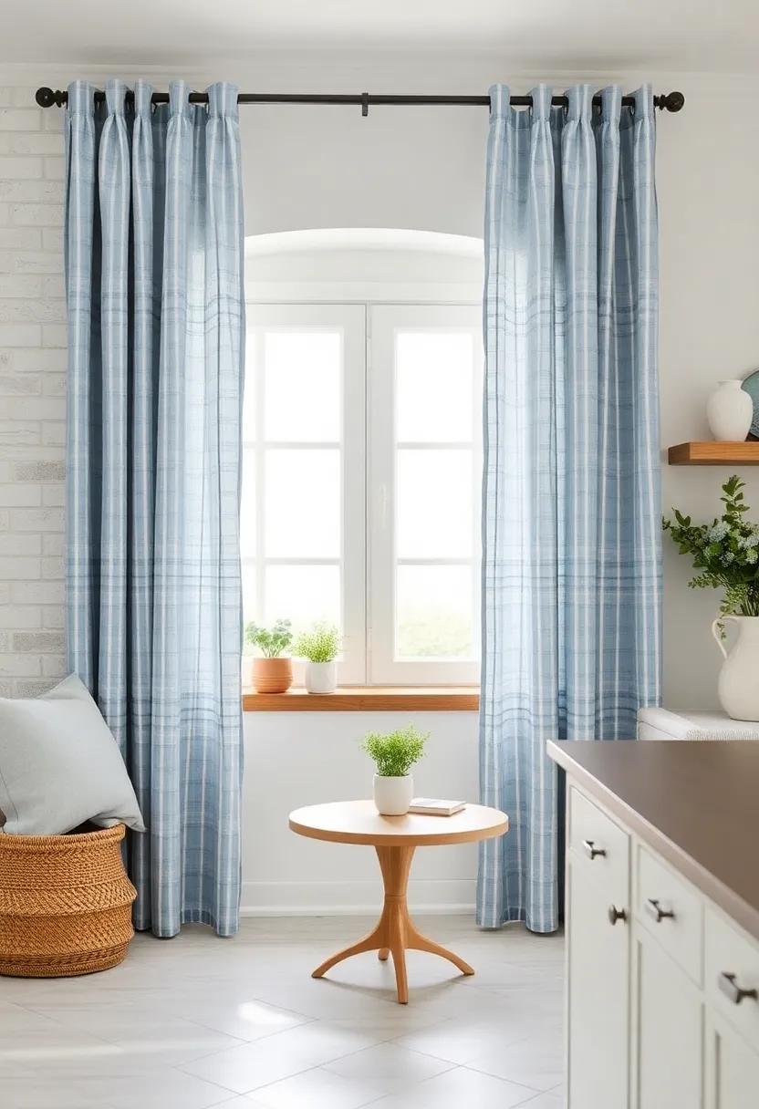 Chambray‍ Blue cotton Curtains: Soft chambray fabric in a faded blue shade mimics ⁤the serenity of the ocean,perfect for a light and‌ airy kitchen window