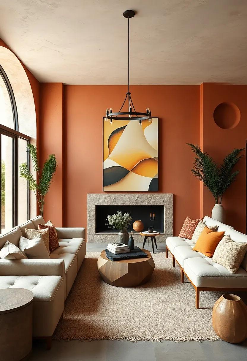 Warm Terracotta and Sand: ‍Infuse Mediterranean warmth through terracotta walls complemented by sandy neutrals
