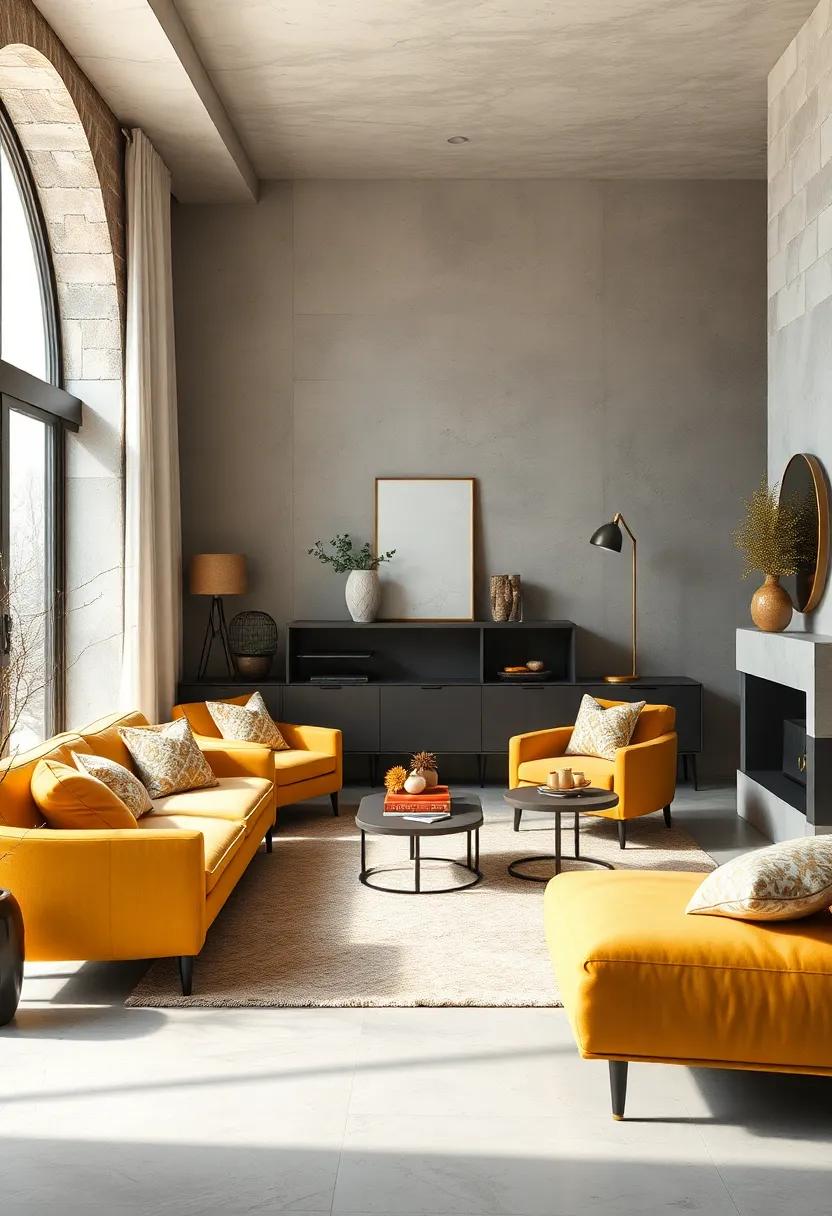 Creamy Mustard and Soft Charcoal: This ⁢combo sparks retro warmth balanced by moody charcoal undertones