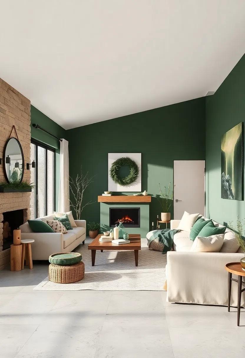 Forest Green and Creamy Ivory: Capture the coziness of‌ a woodland cabin using ⁢deep greens paired with creamy ivory tones