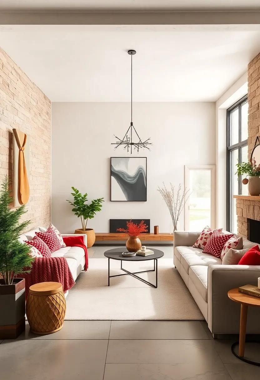 Brick‍ Red‌ and‌ Off-White: Channel rustic charm with brick red hues and clean off-white detailing for balance