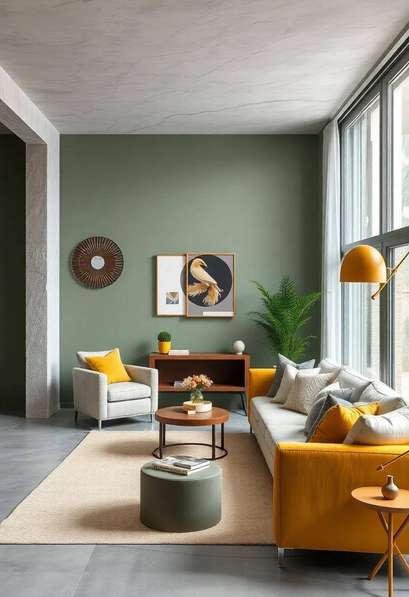 sage Green and Mustard Yellow: Bring nature‌ indoors with earthy sage paired with pops ‌of mustard to add cheerful energy