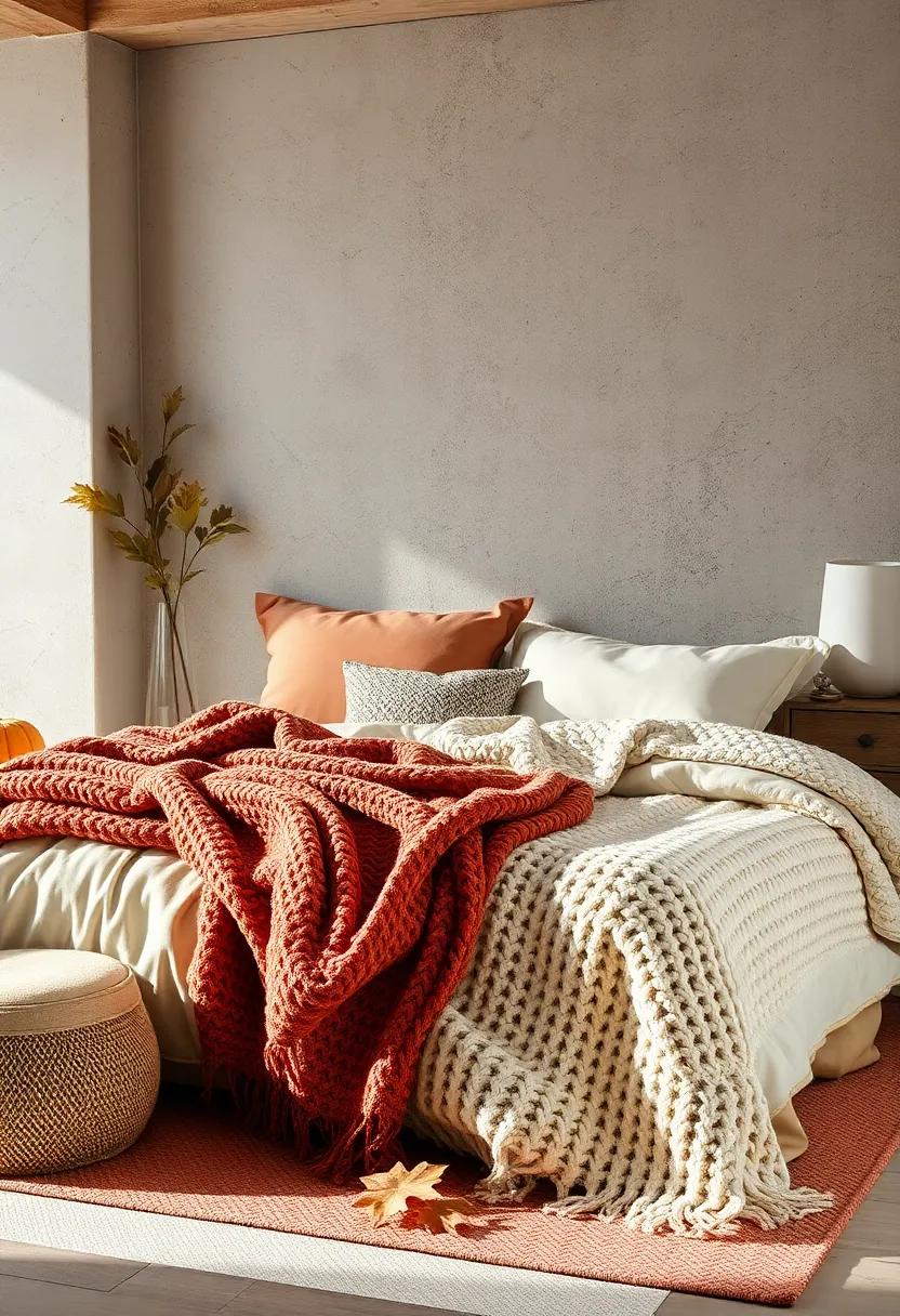 Chunky knit blankets add a tactile warmth that invites you to snuggle up on‍ crisp autumn evenings
