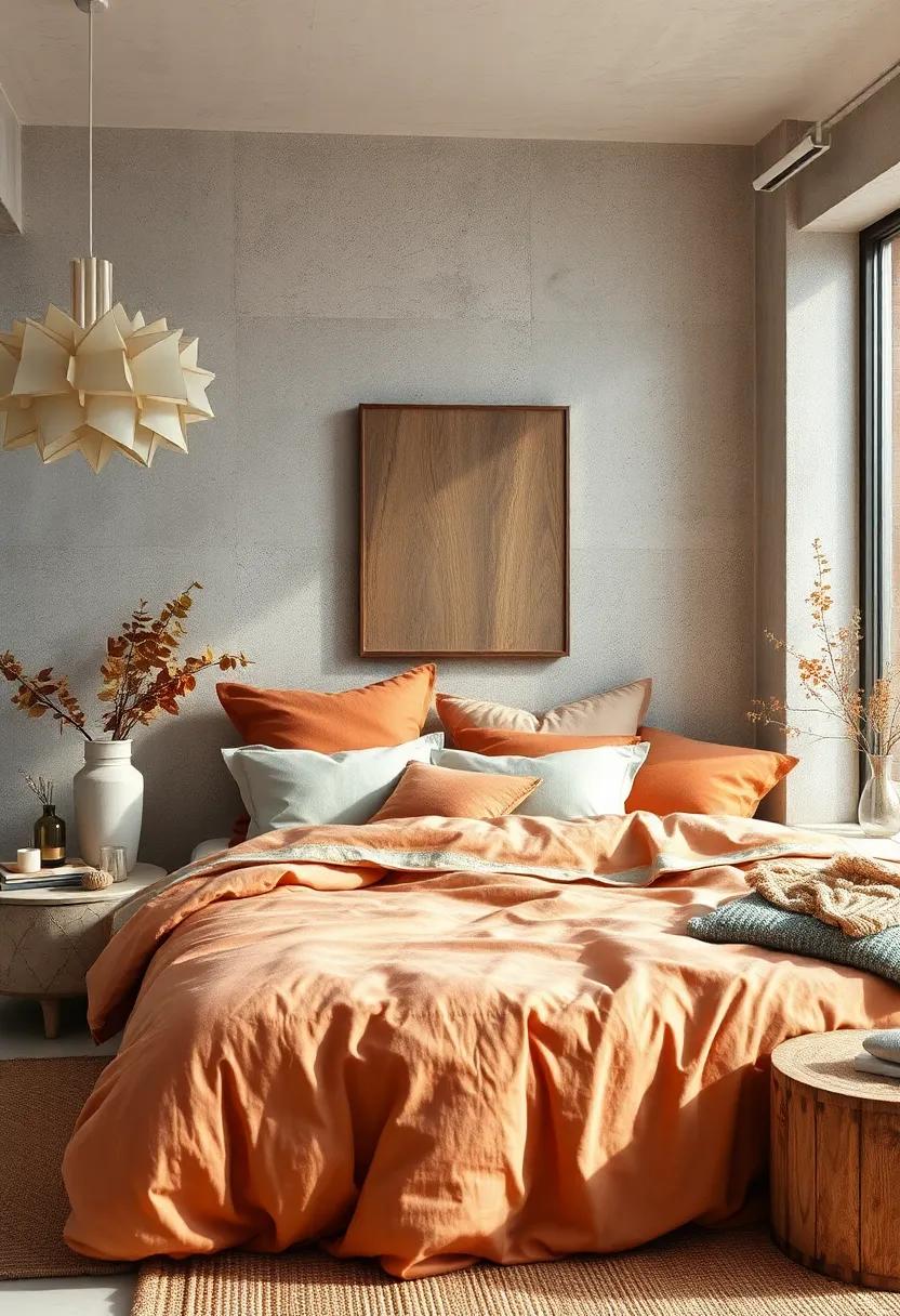 Introduce bamboo sheets tinted⁢ in muted ‍autumn hues for an eco-friendly, breathable option