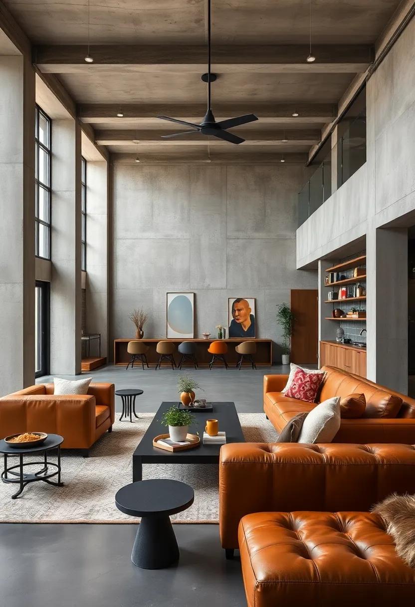 This home’s ‌open framework ⁣exposes structural details while⁤ integrating luxurious leather seating, achieving a perfect raw and refined balance