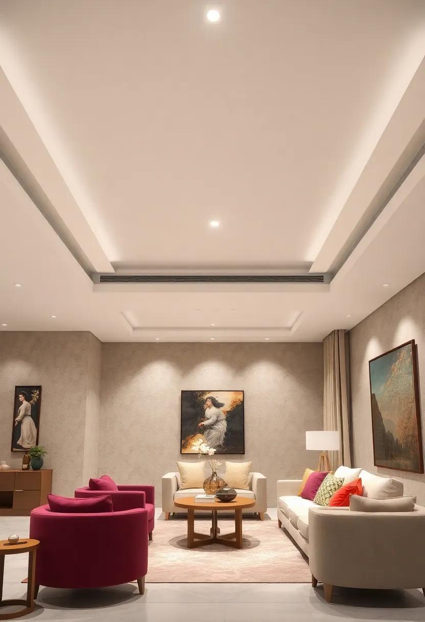 Minimalist White Ceilings with Recessed Lighting