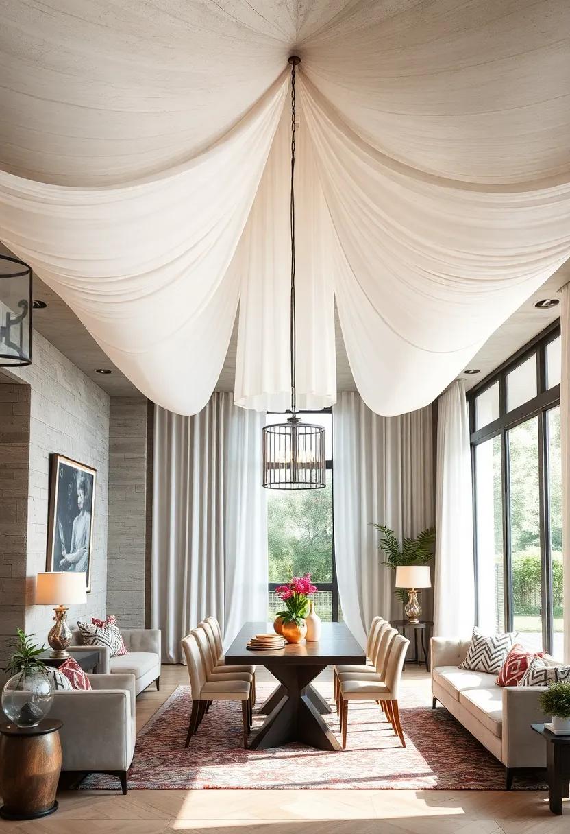 Soft Fabric Drapes Hung to Create a ⁢Tent-Like Effect