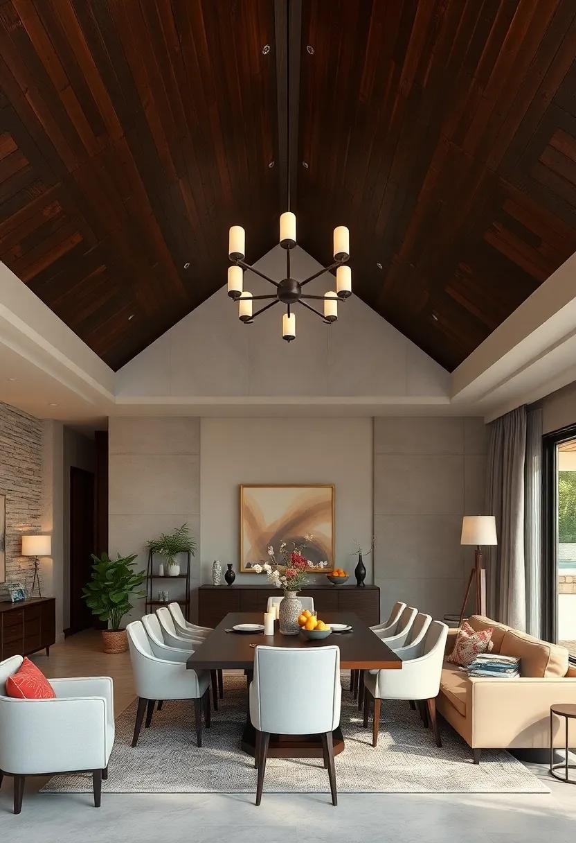 Vaulted Ceiling with Dark Wood for a​ cozy Atmosphere