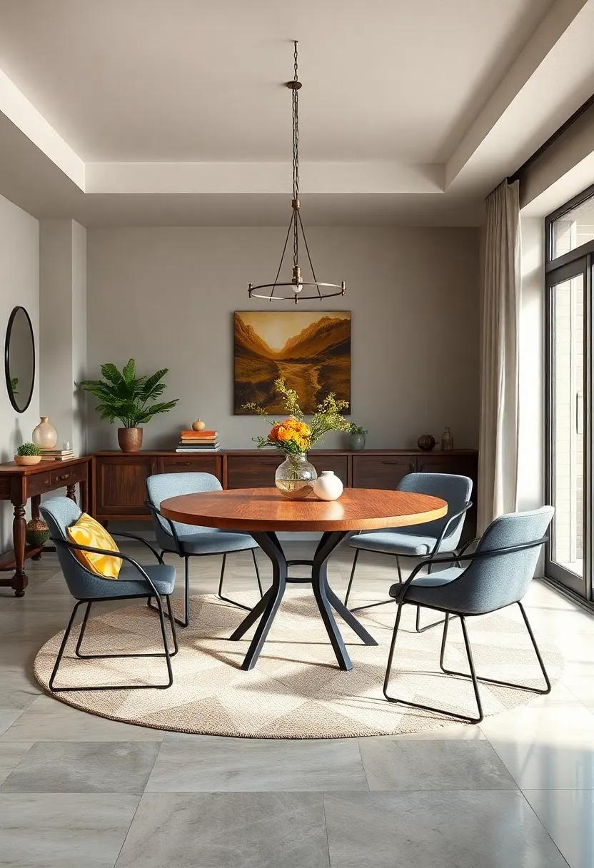 Mix⁤ Industrial and Rustic Vibes with a Metal‍ Frame​ Round Table and Reclaimed Wood top