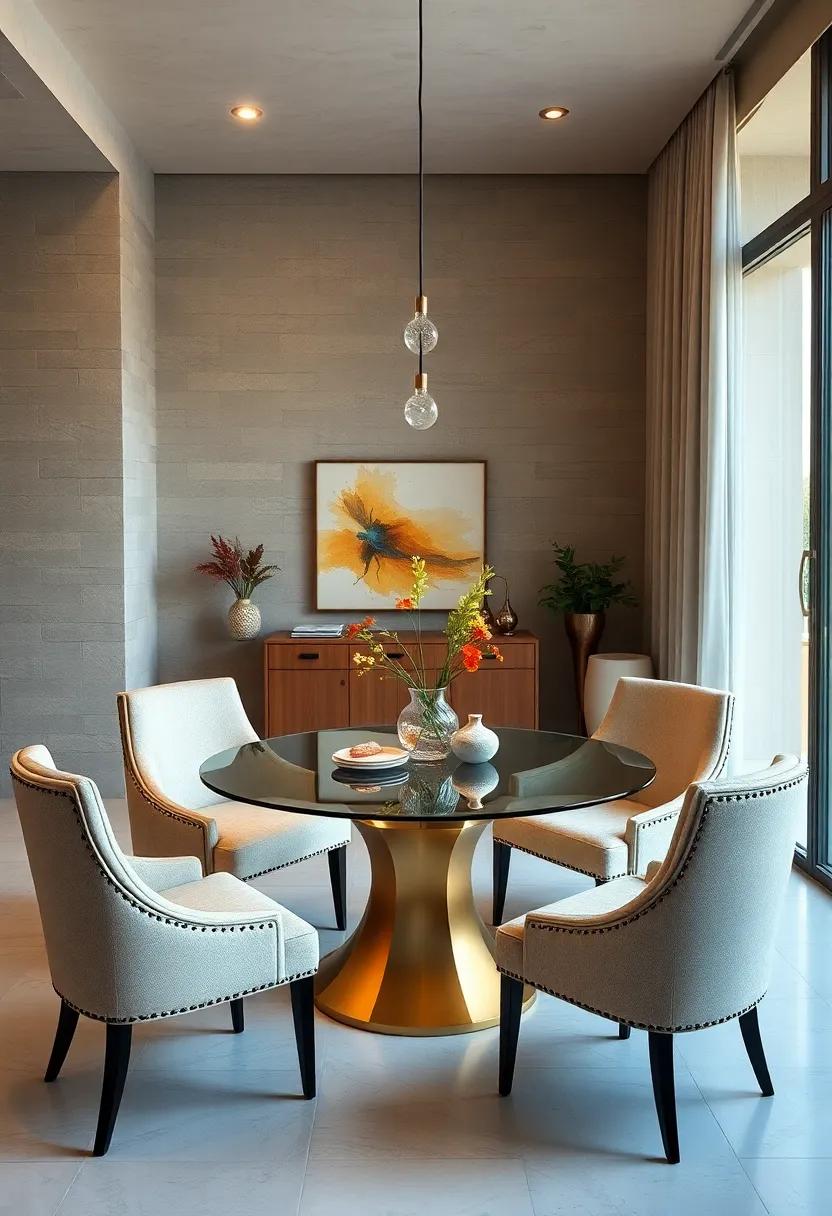 Create a Cozy Nook ​Using a Small Marble Round Table and Soft Linen Seats