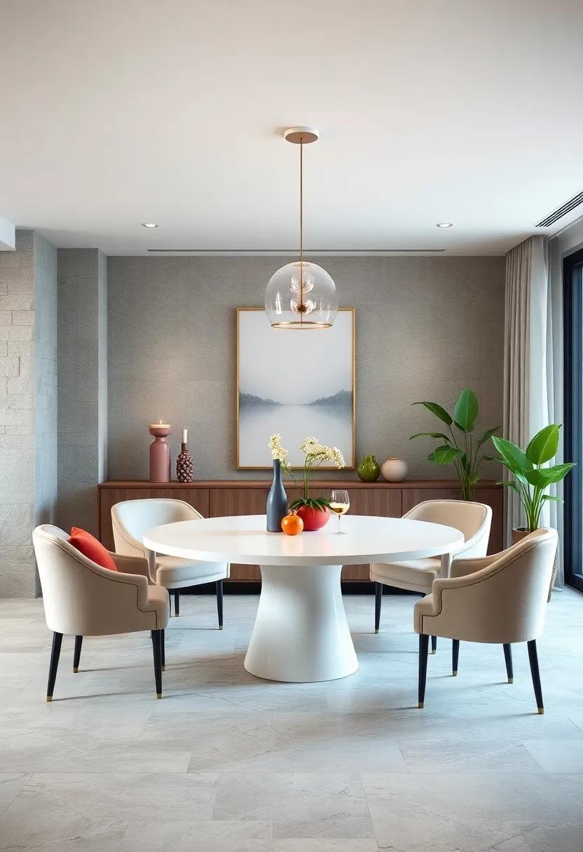 Keep It Simple and ⁤Serene with a Pure White Round​ Table and‌ Soft Pastel Seating