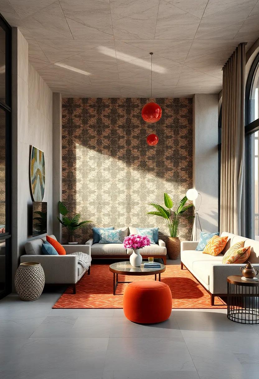 Incorporate pattern in unexpected materials like ceramics or lampshades