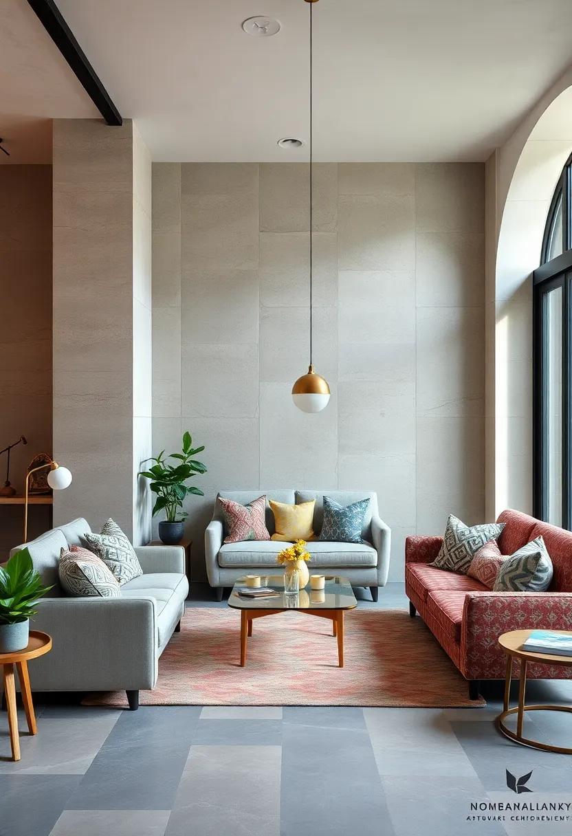 mix scale and pattern in upholstery for a playful yet sophisticated seating area