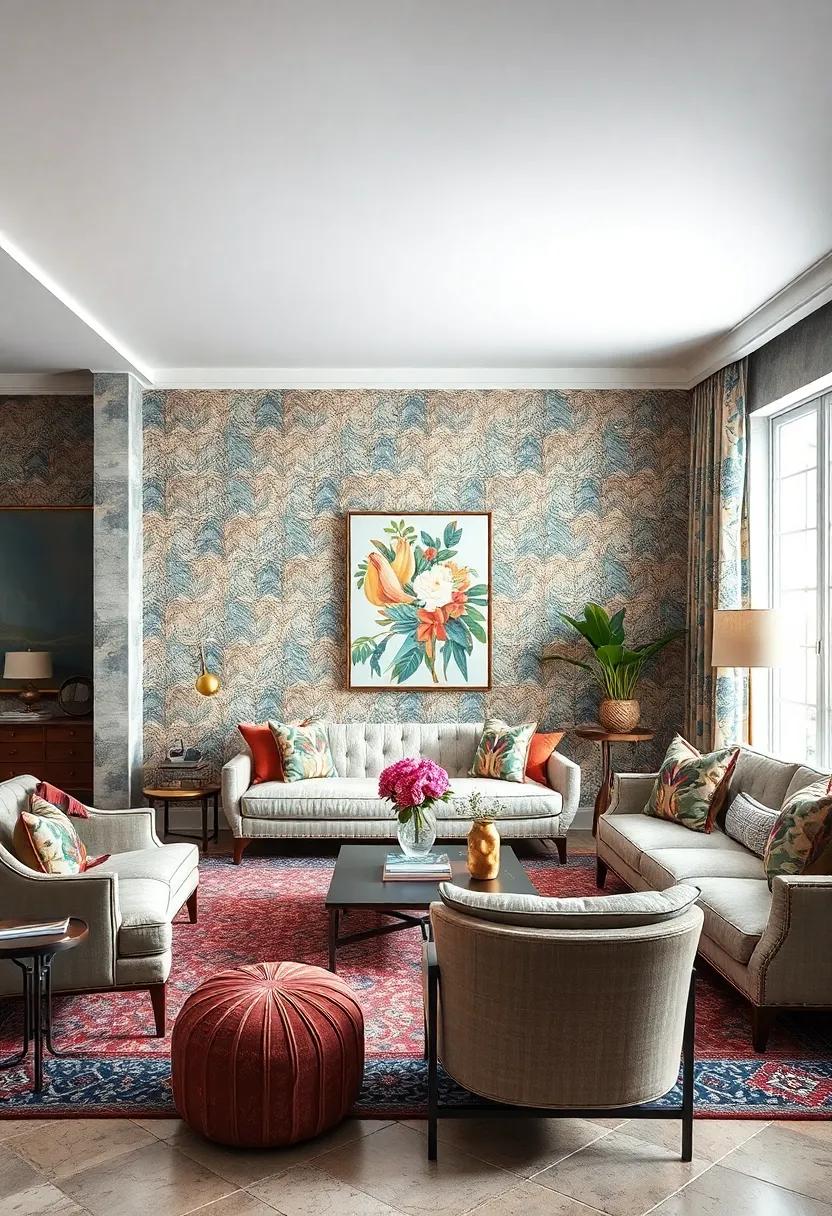 Use asymmetry in patterned elements for a natural,uncontrived eclectic feel