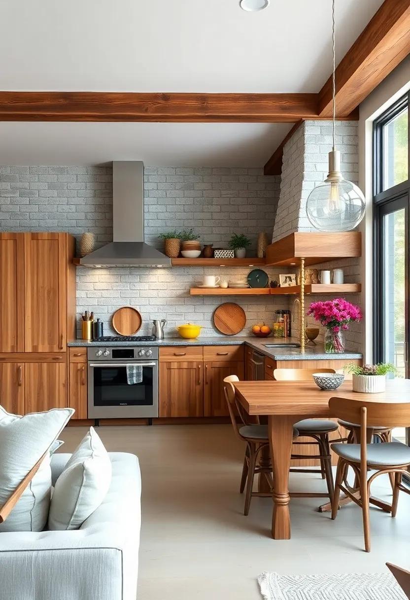 Create ⁣a statement by ‌adding ‌reclaimed wood beams⁢ above the cabinet line