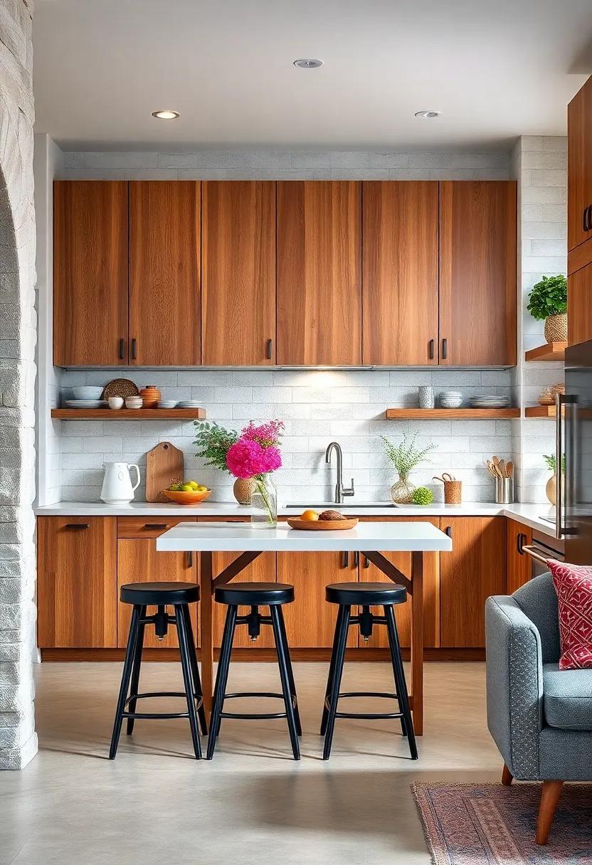 Pair ‌reclaimed ⁣wood cabinets with industrial-style stools to complete ‌the eclectic kitchen look
