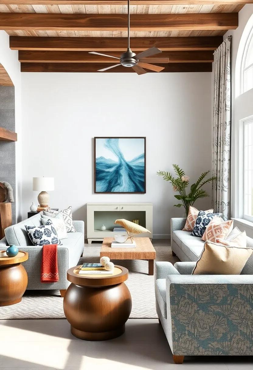 Coastal Cottage Blend: nautical stripes combine effortlessly ⁢with delicate coral prints‍ in soft pastel tones