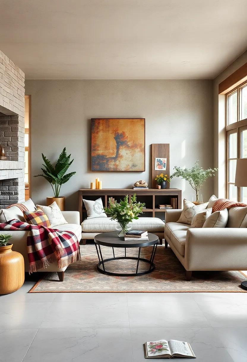 Zen Eclectic Harmony: Wabi-sabi-inspired organic patterns merge with traditional Japanese prints ‌on low seating