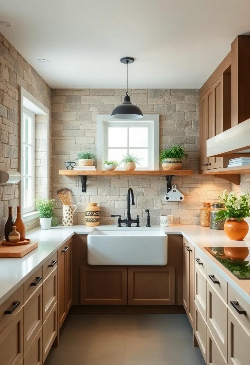 Incorporate a large farmhouse sink made⁣ of ⁢apron-front porcelain to anchor the​ kitchen⁣ with timeless​ charm