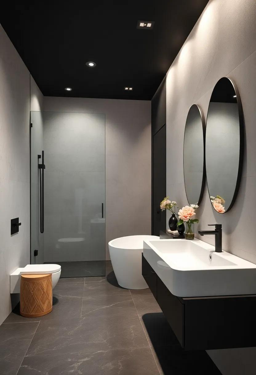 Minimalist Monochrome: ‌Embrace clean ​lines and a black-and-white palette ‌for a‌ timeless modern ensuite‌ that feels‍ both sophisticated and ⁣serene