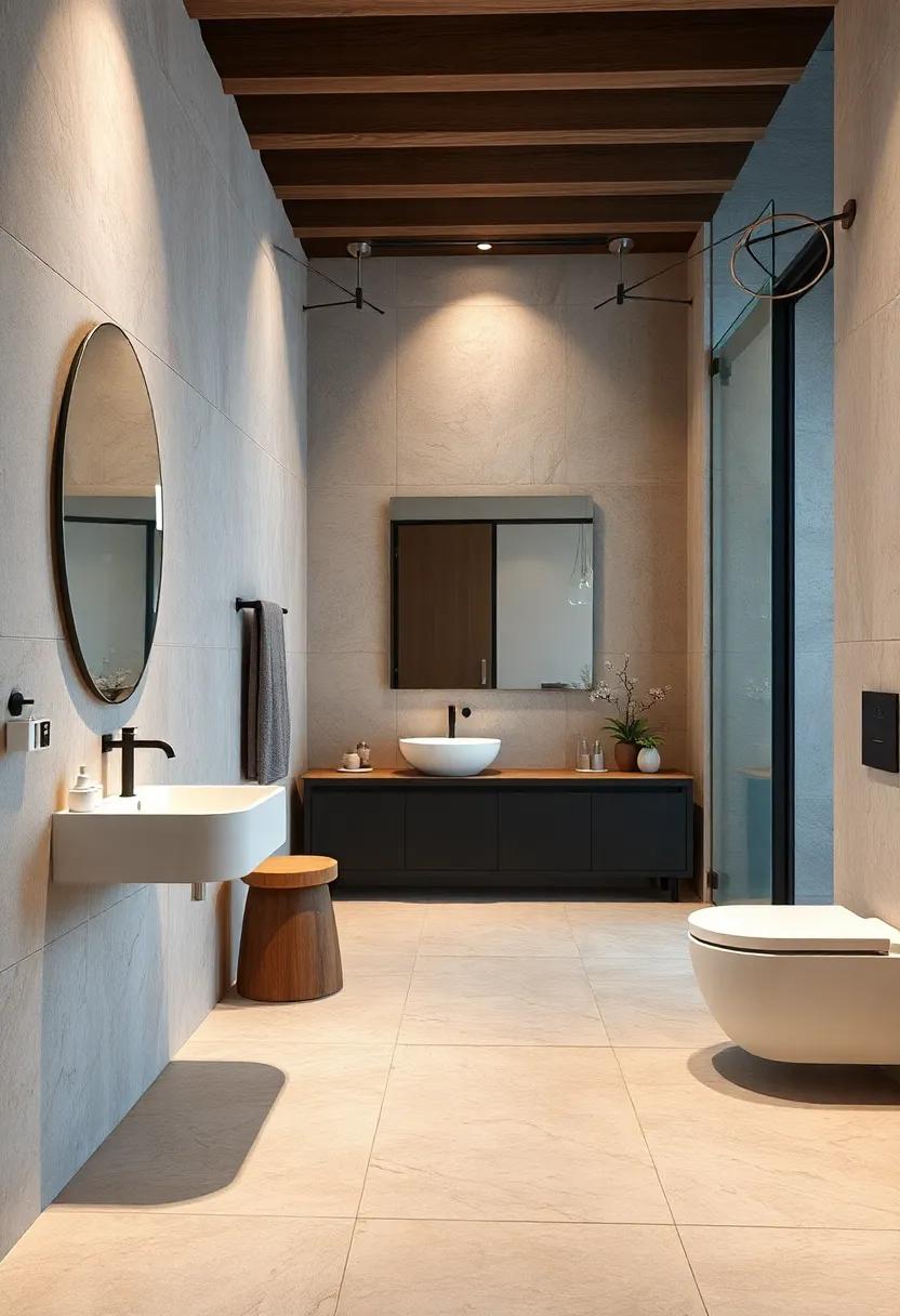 Large Format‌ Tiles: Select large​ porcelain or ceramic tiles for ​walls⁢ and floors to reduce grout lines and ‌enhance the seamless feel