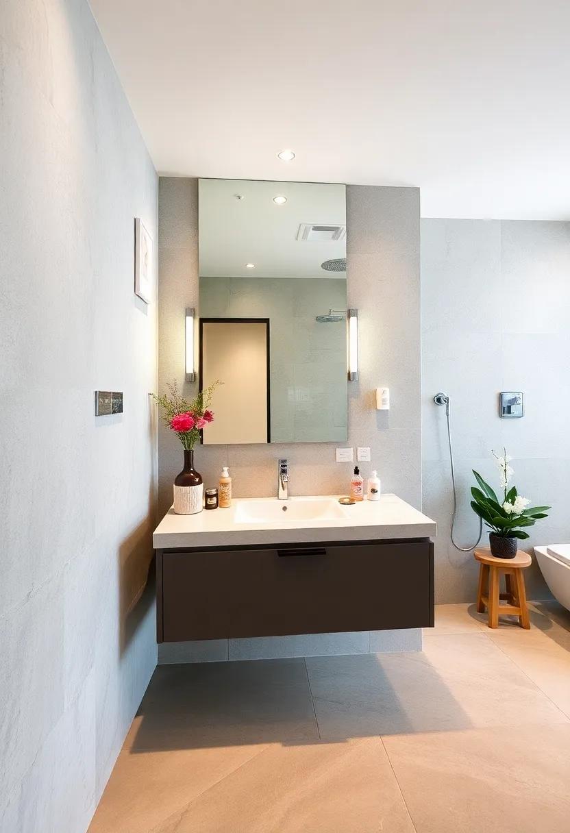 Floating Vanity Elegance: Install a floating ⁤vanity with sleek hardware to create a sense of space ‌and effortless style in your bathroom