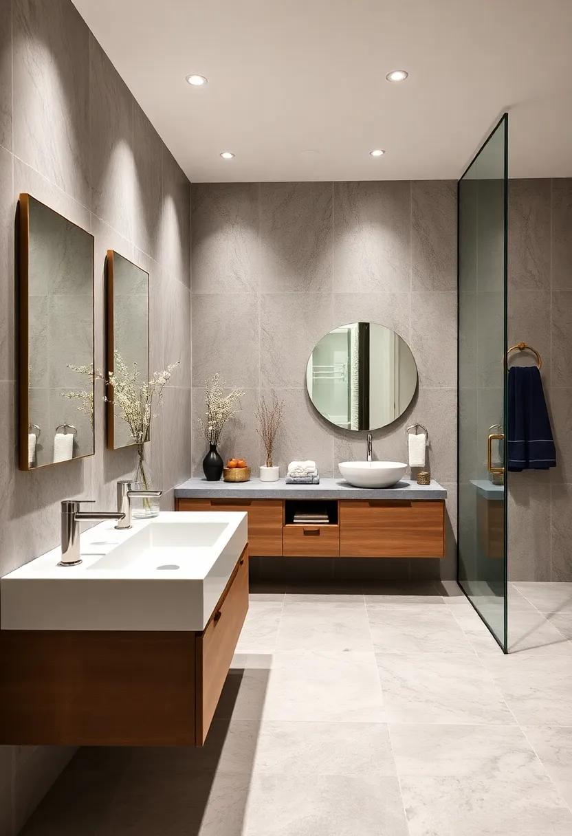 Double Vanity⁣ delight: Incorporate a double vanity with modern basins to accommodate ⁤busy mornings without sacrificing style