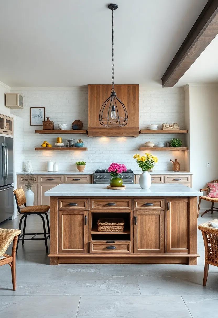 Farmhouse Island ⁤with Pull-Out Drawers and Hidden Storage Compartments