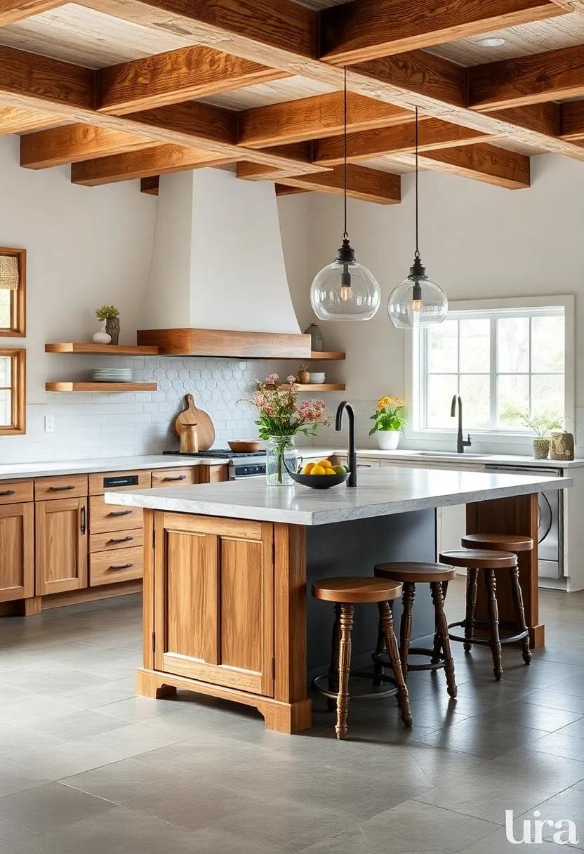 Island with ​Farmhouse Apron-Front Detailing and turned Leg Supports