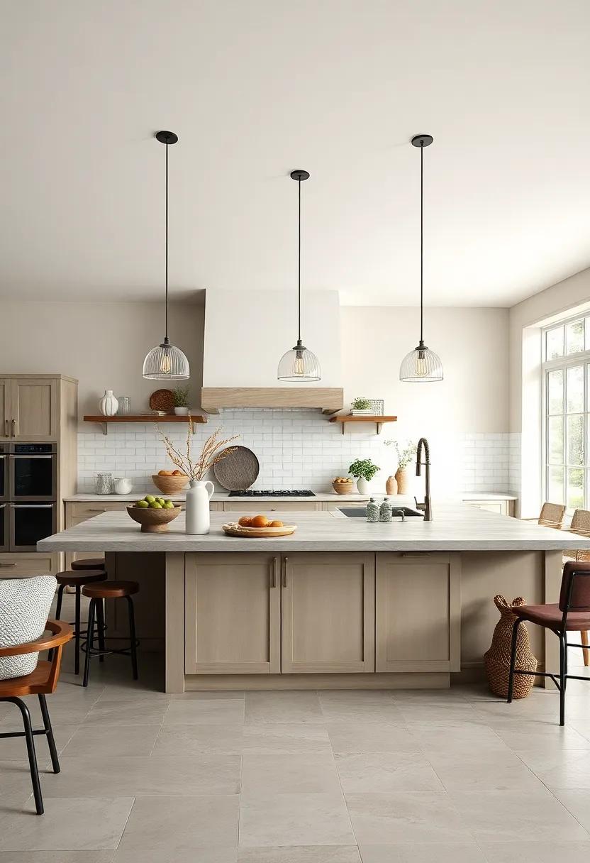 Large Central⁤ Island equipped with Multiple Prep⁣ Zones and Sink Options