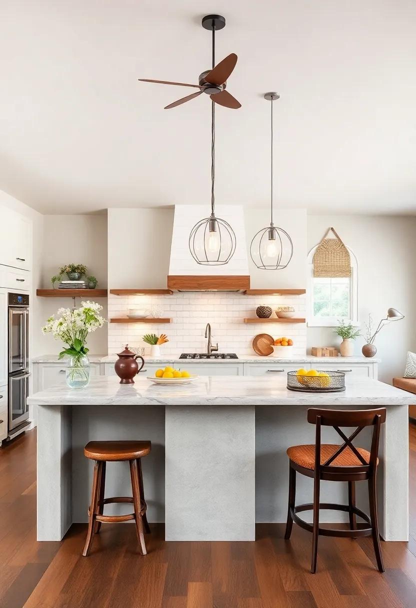 Two-Tiered Island Design Combining Prep Space and Casual Dining