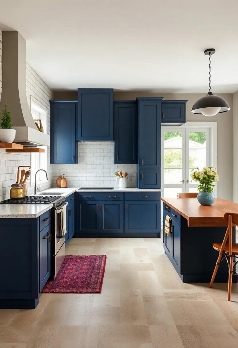 Classic Navy Blue: Ground ‍your farmhouse kitchen with ⁣classic navy blue,adding‌ depth and timeless appeal