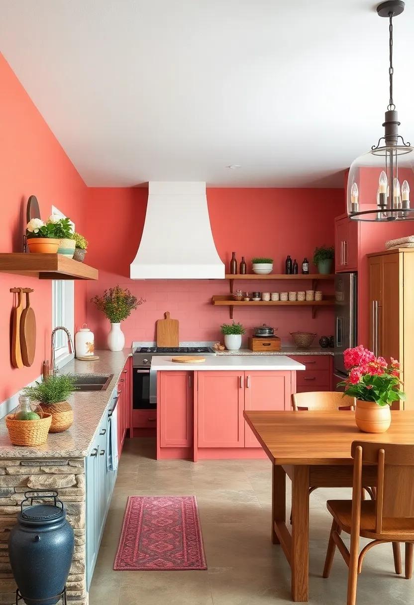 Muted Coral: add‍ a pop of muted coral for ‍a playful yet rustic touch that enlivens your kitchen walls