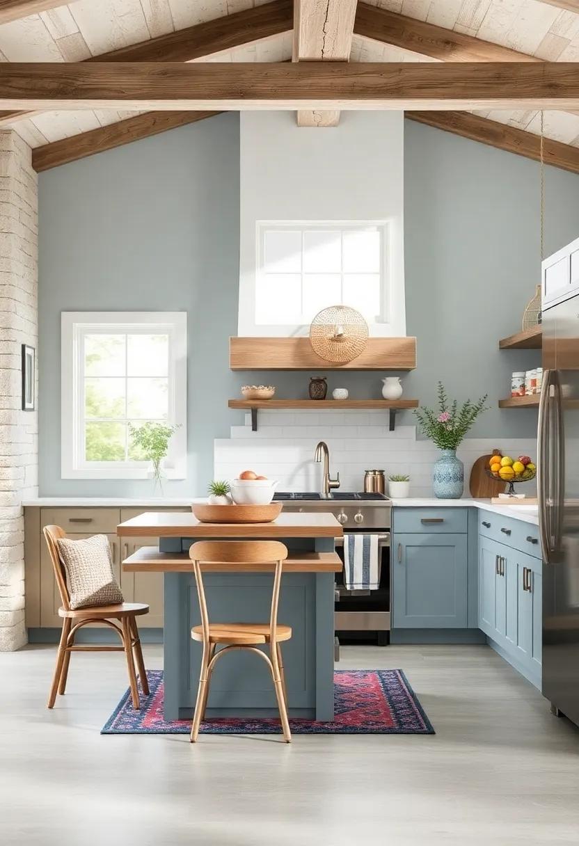 Pale Sky Blue: Create an ⁢airy, peaceful ⁣farmhouse kitchen with pale⁣ sky blue walls that⁢ evoke open country skies