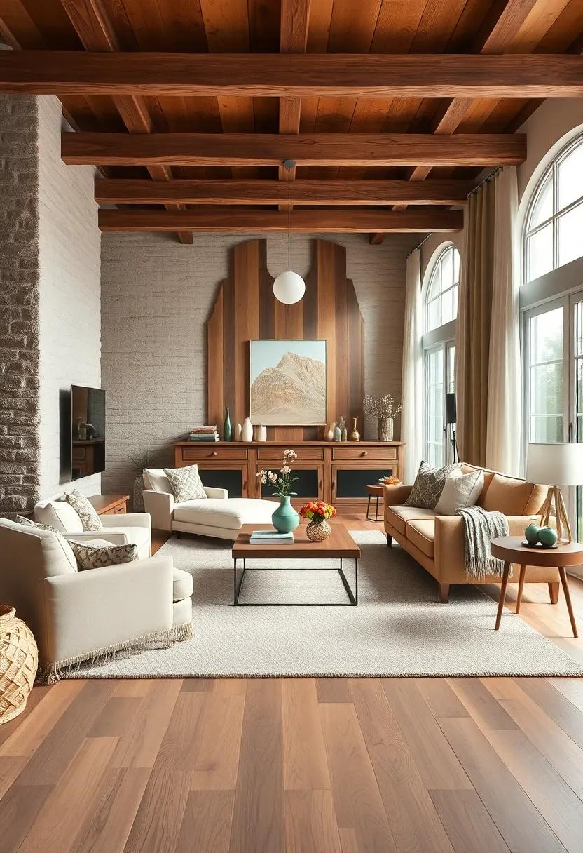 Layer a soft, neutral-hued rug over natural wood floors for comfort and understated elegance