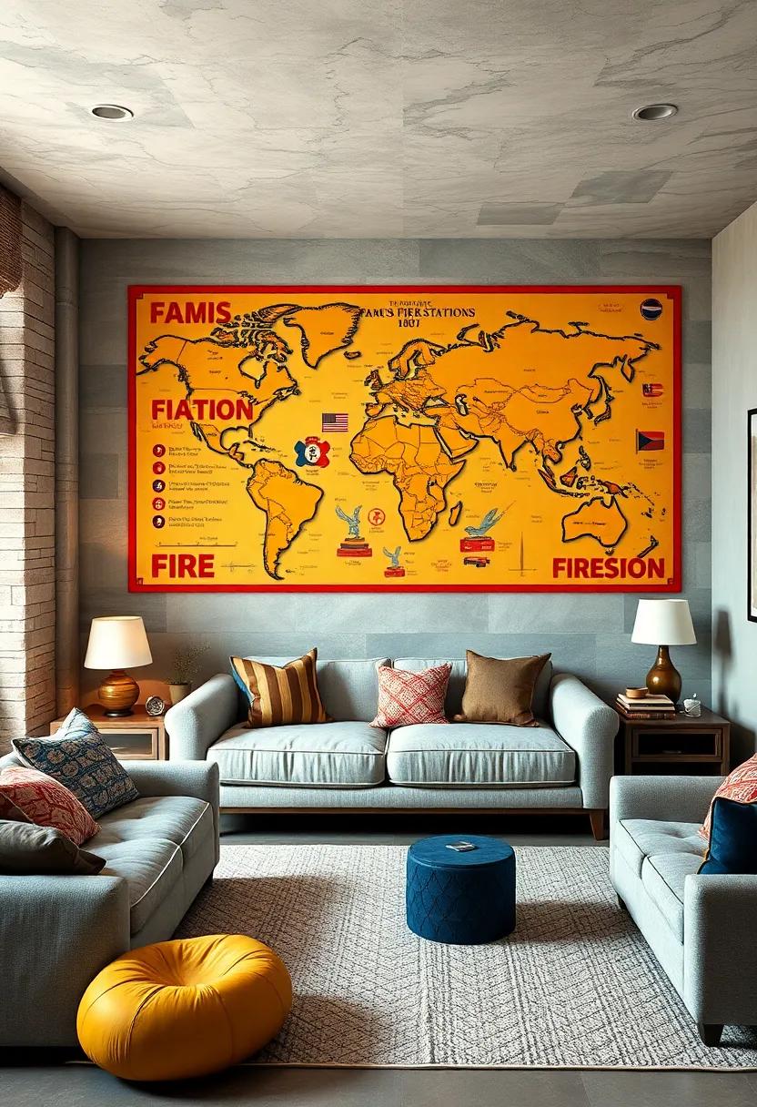 Interactive wall ‍Map ⁢Highlighting Famous‌ Fire​ Stations
