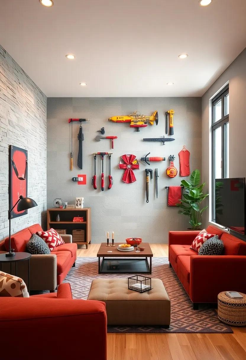 Realistic Firefighting Tools Mounted as Wall​ Art