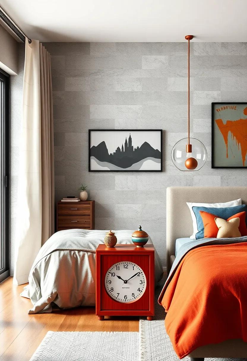 Vintage fire Alarm Clock as a‌ Statement Nightstand Piece