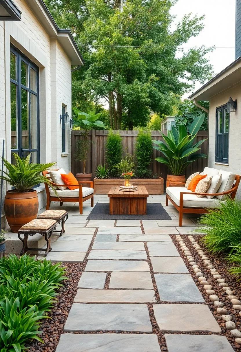 Rustic Flagstone ⁤Pathway with Low-Growing⁢ Ground Cover
