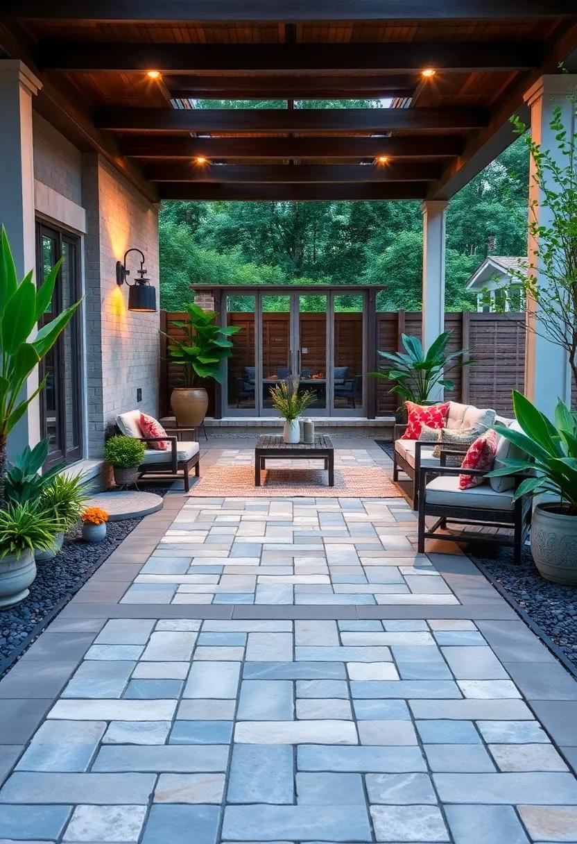 Mixed Material Mosaic: Pair permeable pavers of varying textures ⁢and colors to form a unique mosaic‍ that adds personalized character