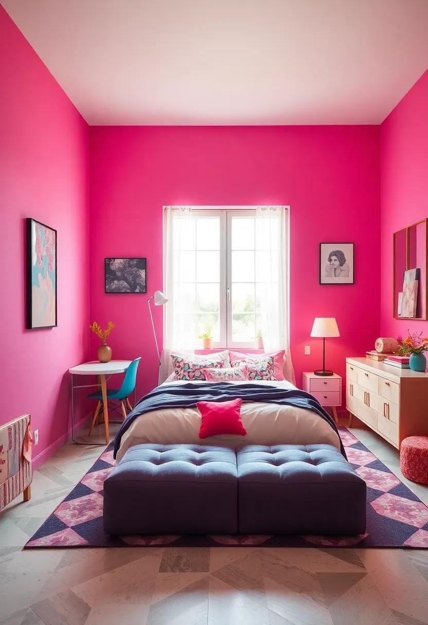 Bold and Bright: Vivid hues‌ and dynamic patterns energize ⁢a girl’s‍ room with playful spirit
