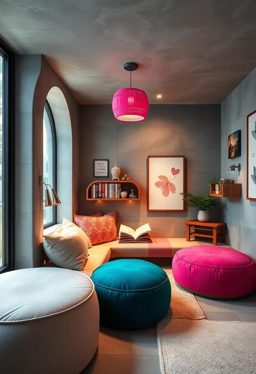 Cozy Reading Nook: Plush cushions and ambient lighting invite hours⁢ of literary adventures
