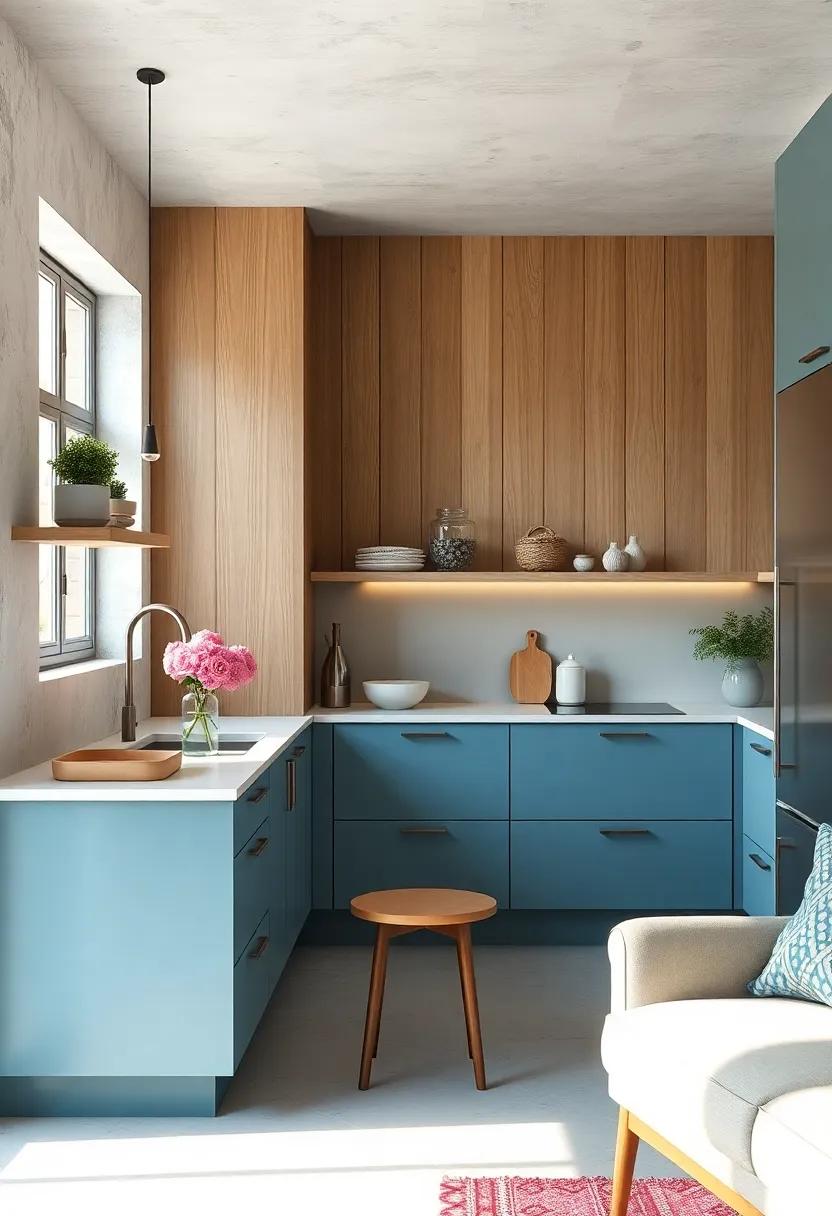 Whitewashed Oak and ‍Subtle Blue ‌– natural‌ woods with ‍a hint ⁢of blue brightness create ​a warm, open kitchen‍ environment