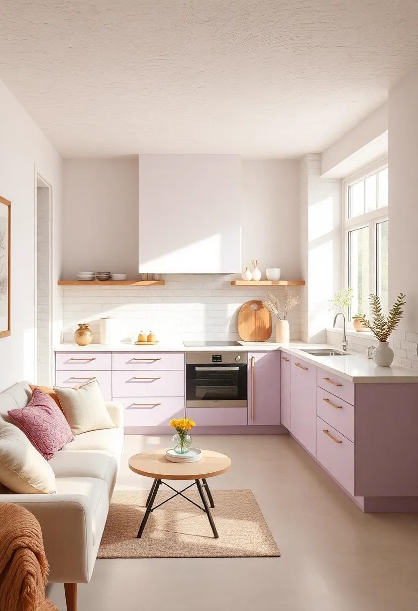 Soft Lavender ‌and Off-White​ – A ⁢delicate purple shade ​with creamy whites ⁤introduces a serene and spacious vibe