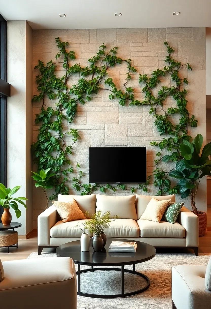 Create a vine-covered ⁢trellis accent wall to bring natural‌ texture and depth to your space