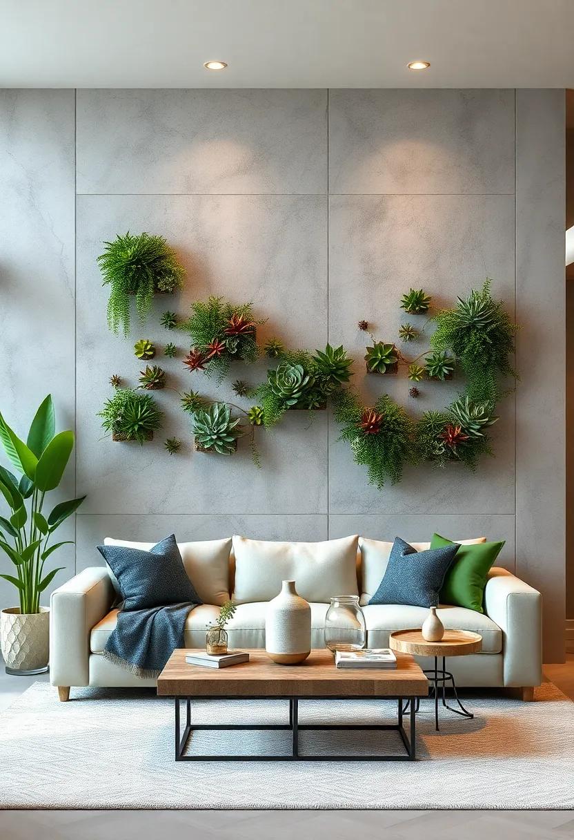 Mount a⁤ series of vertical succulent​ gardens to add subtle color and life