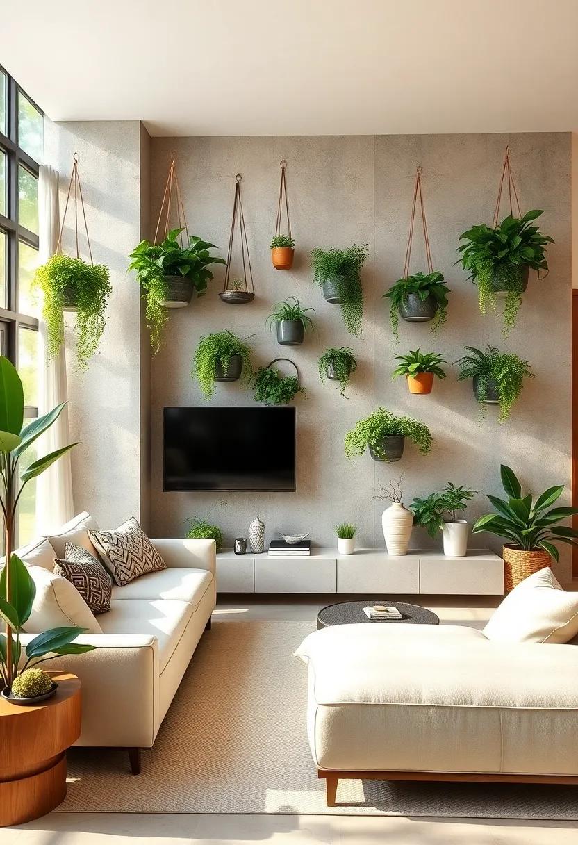 Incorporate a ​mix of hanging planters with cascading greenery for a whimsical vibe