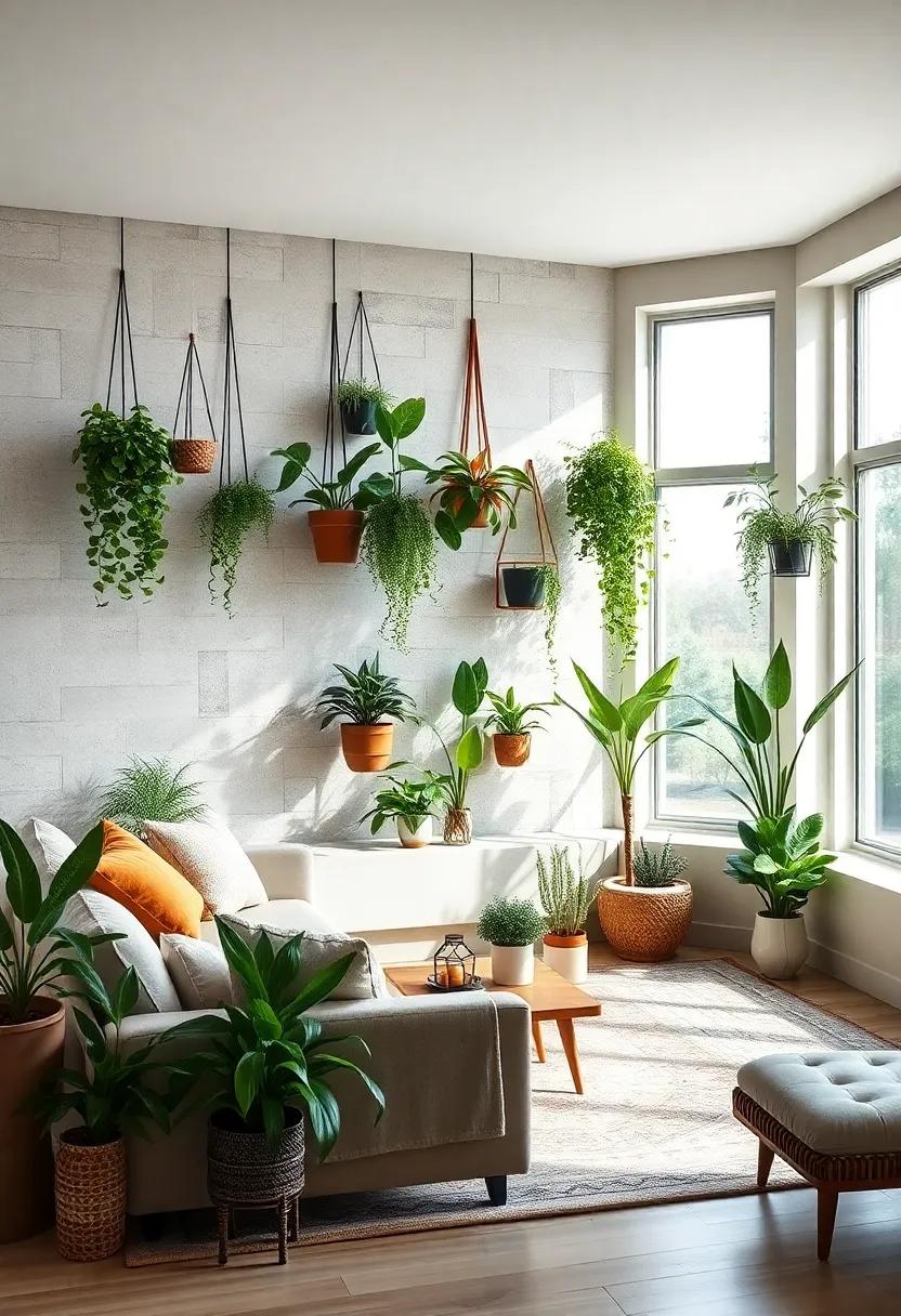 Set up a window-adjacent accent wall‌ with an assortment of⁢ hanging and standing plants⁣ that thrive in natural light