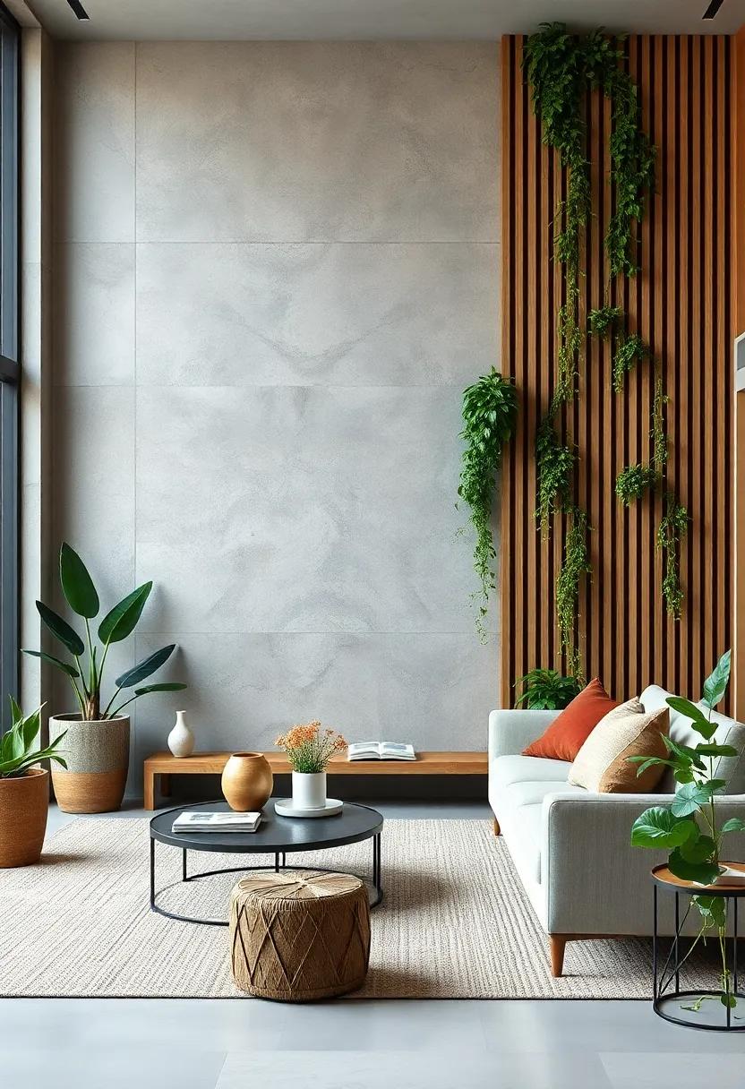 Combine natural wood slats with trailing plants⁢ to add warmth​ and greenery simultaneously