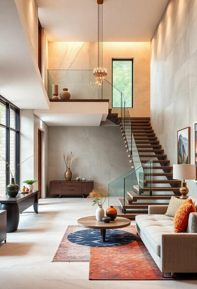 Floating Staircase with Glass balustrades